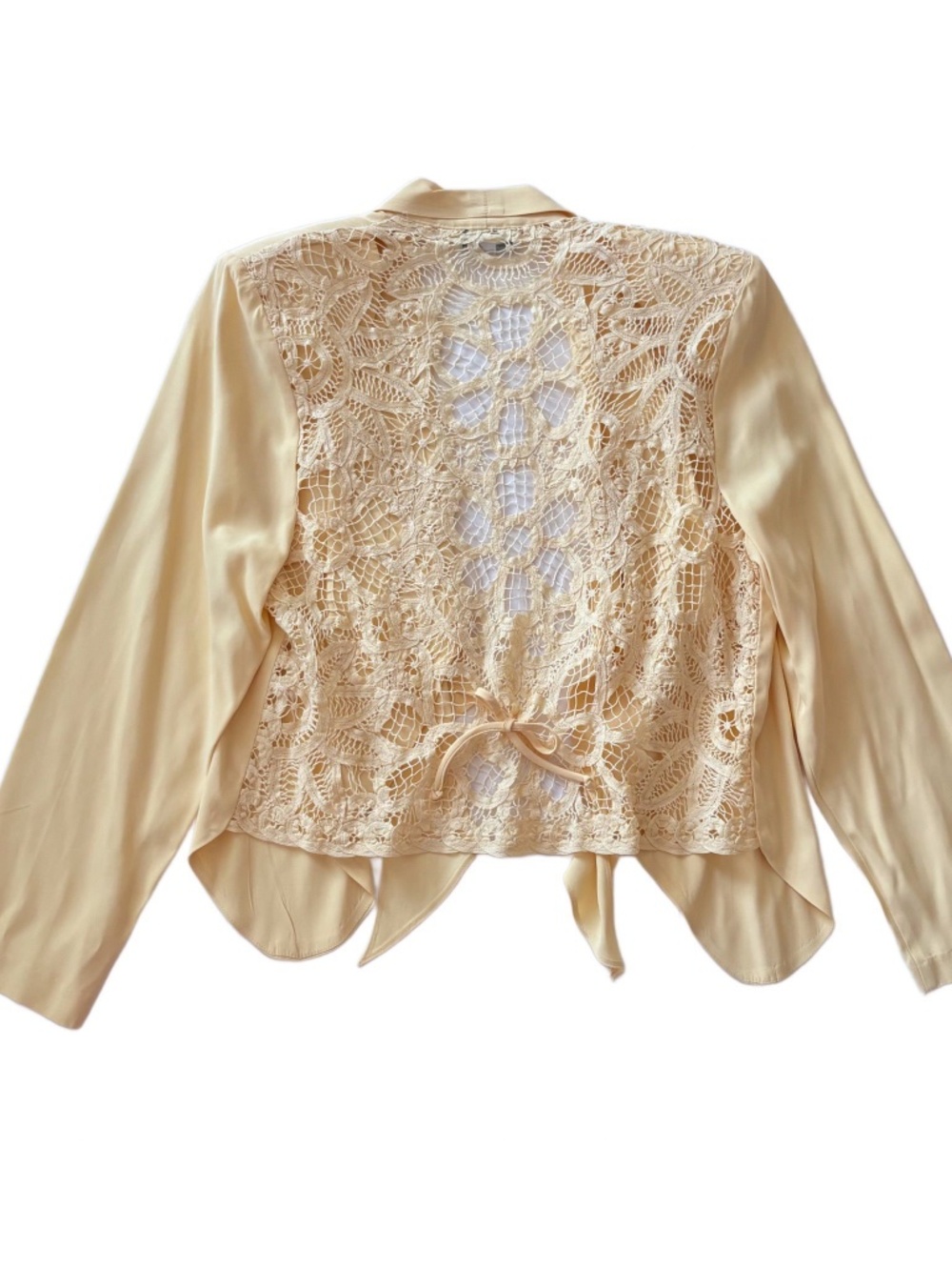 Vintage Yellow Crochet Lace Coquette Rosette Jacket